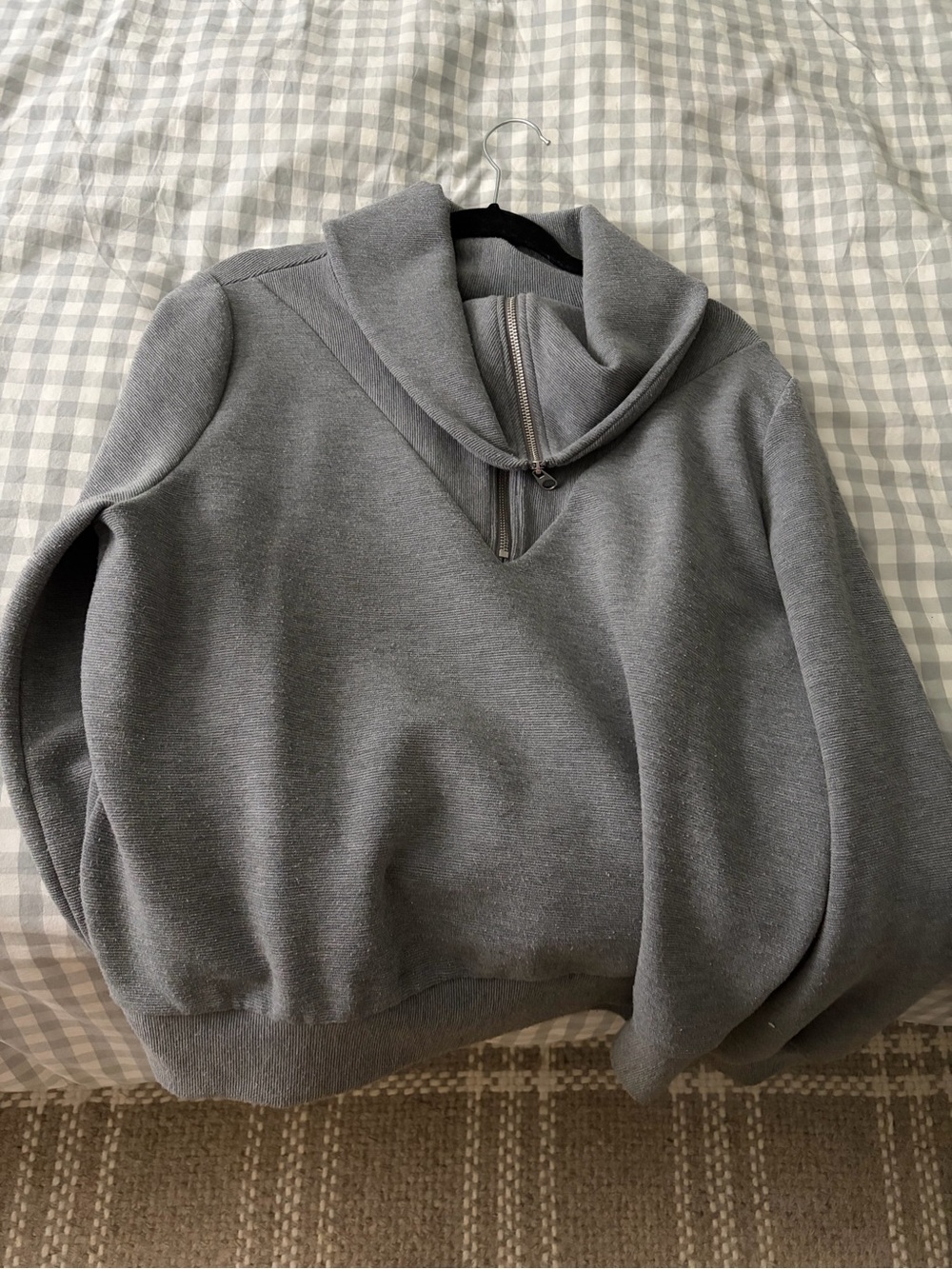 CALIA by Carrie Underwood Charcoal Gray Half-Zip Funnel Pullover